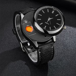 New Military USB Lighter Watch Men's
